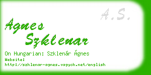 agnes szklenar business card